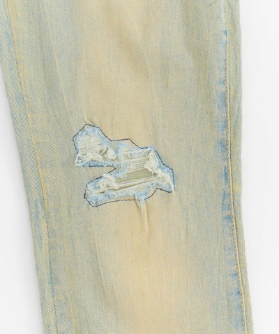 Skinny Rip and Repair Denim Pants - Light Blue