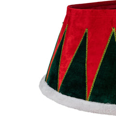 25" Red and Green Drum With White Trim Christmas Tree Collar