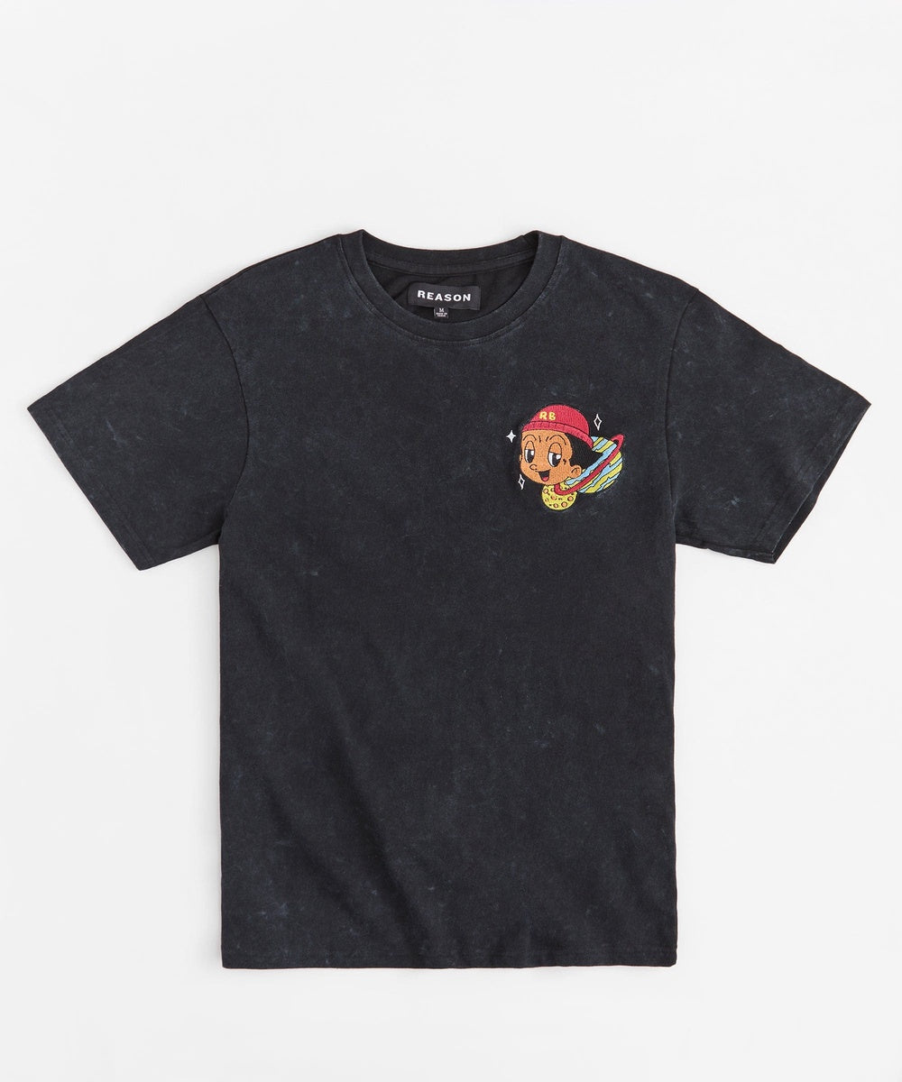  Reason Clothing Take What's Yours Embroidered Short Sleeve Tee - Charcoal - CHARCOAL - Bonton