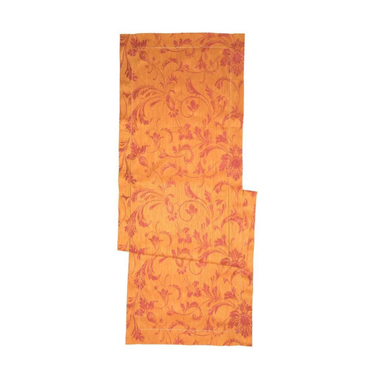 French Home Linen 20" X 68" Renaissance Table Runner -Warm Sienna and Saffron