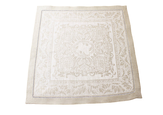 French Home Linen Set of 6 Arboretum Napkins - Ivory and Taupe