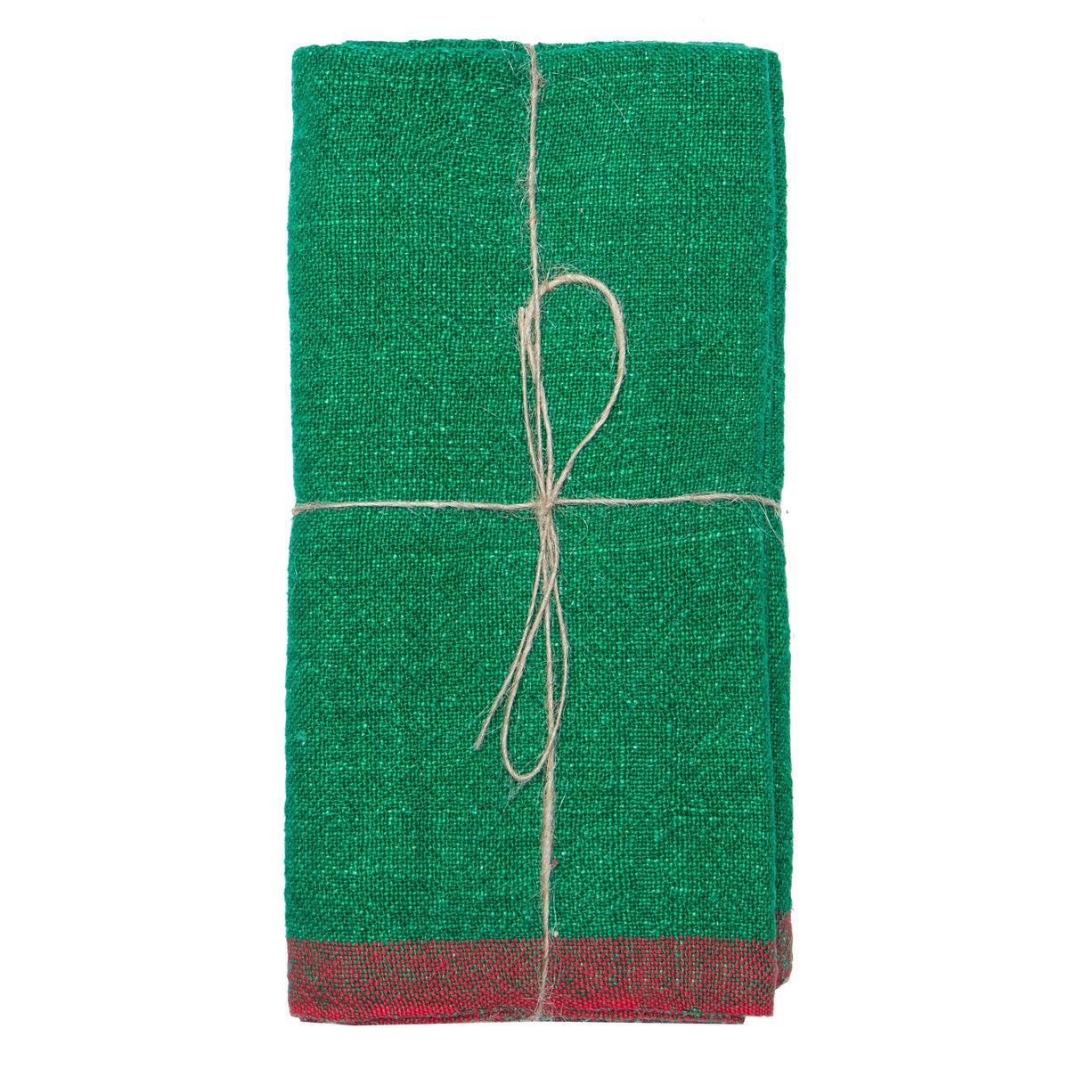  Caravan Color Block Green & Red Napkins 20x20 - Set of 4 - Default Title - Bonton