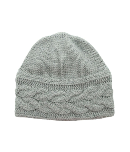 Beanie With Cables On Cuff Lt Ht Grey