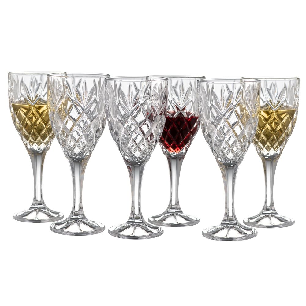  Galway Crystal Renmore Goblet Glasses Set of 6 - Clear - Bonton