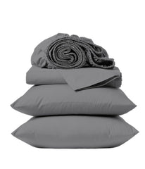 Cotton 400TC Percale Sheet Set Dark Gray