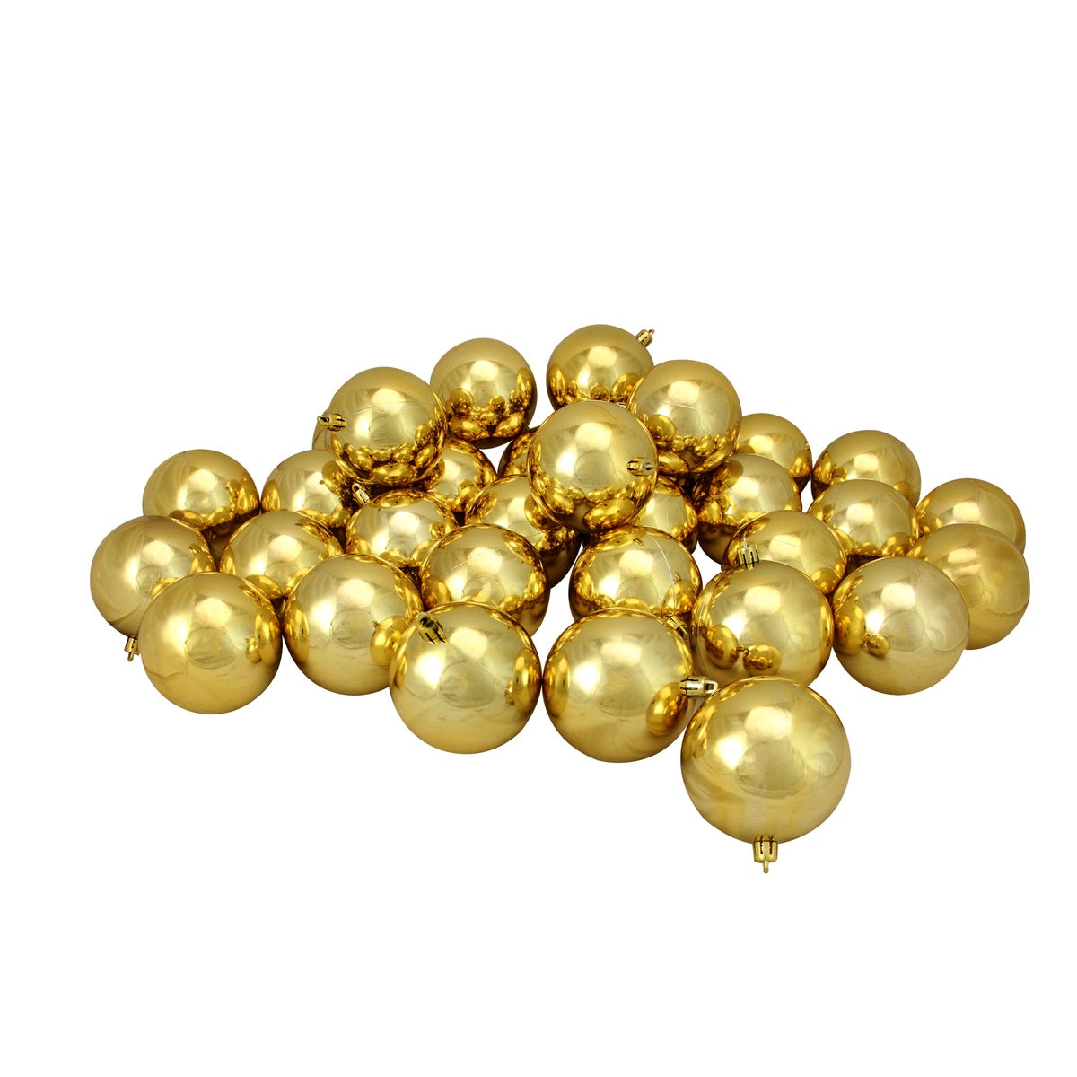  Northlight 60ct Vegas Gold Shatterproof Shiny Christmas Ball Ornaments 2.5