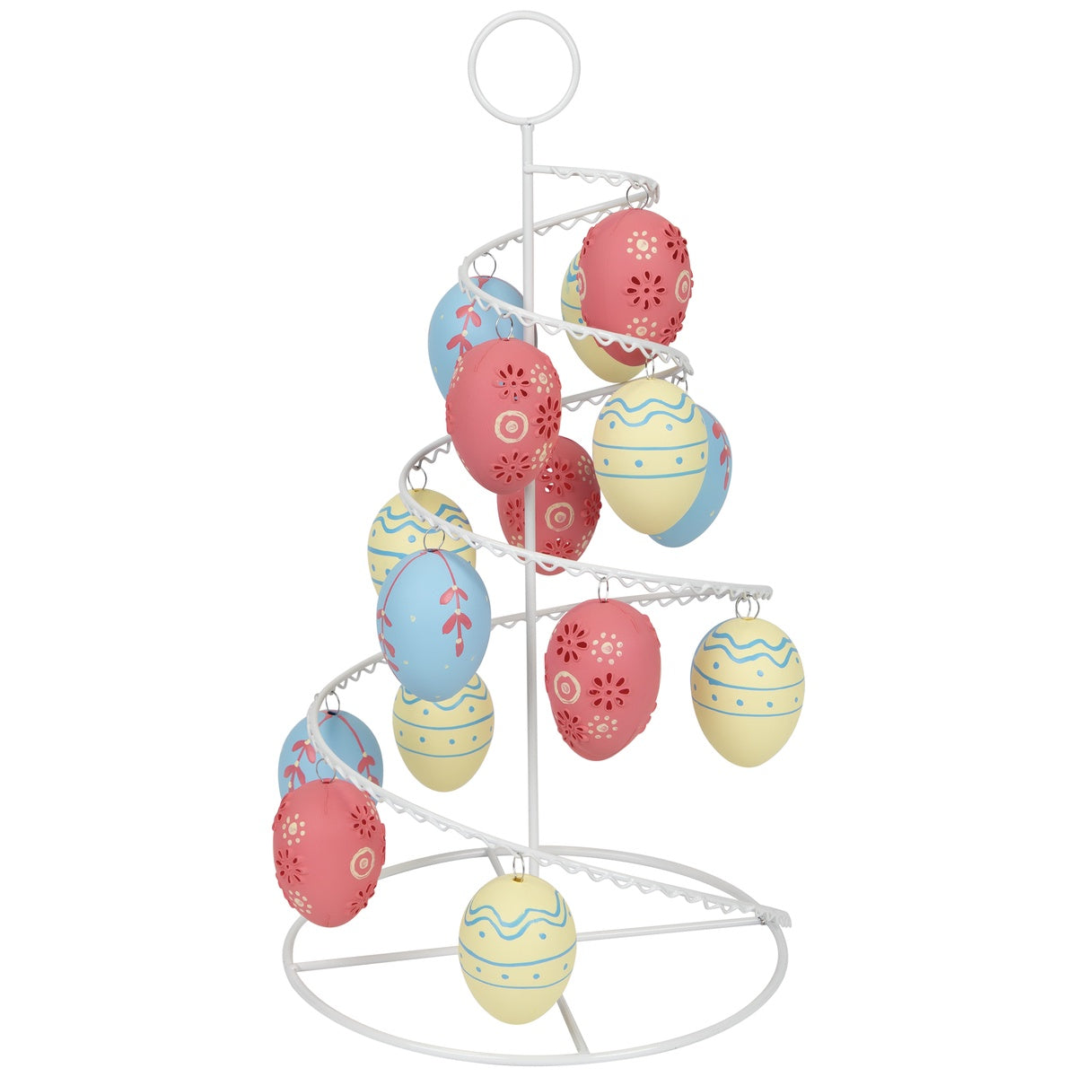  Northlight Floral and Striped Decorative Easter Egg Tree - 14.25