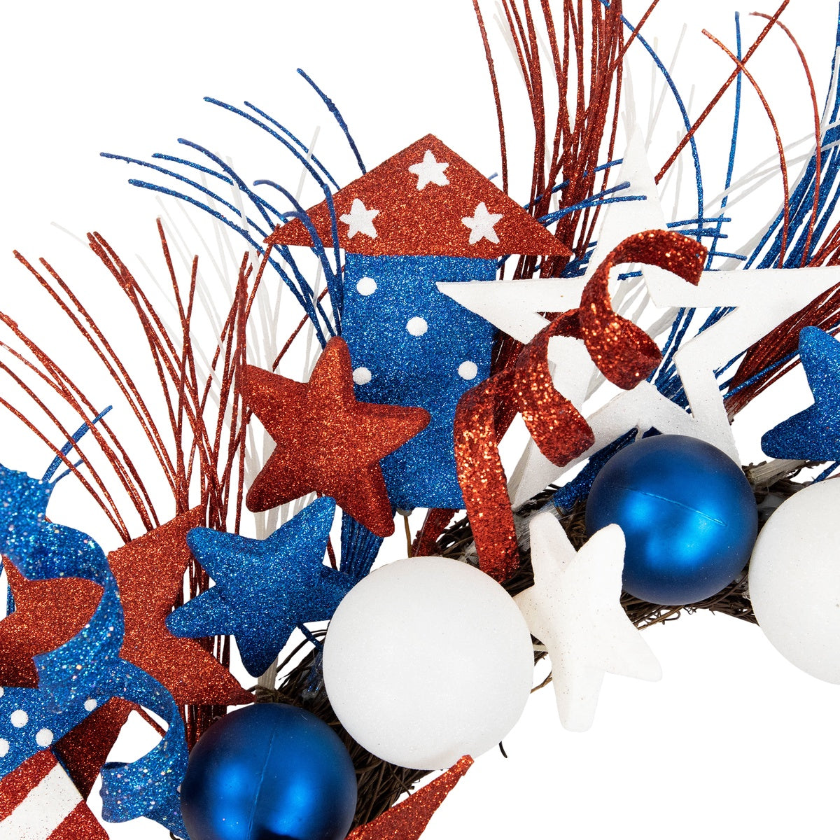  Northlight Glittered Stars and Rockets Patriotic Wreath - 22