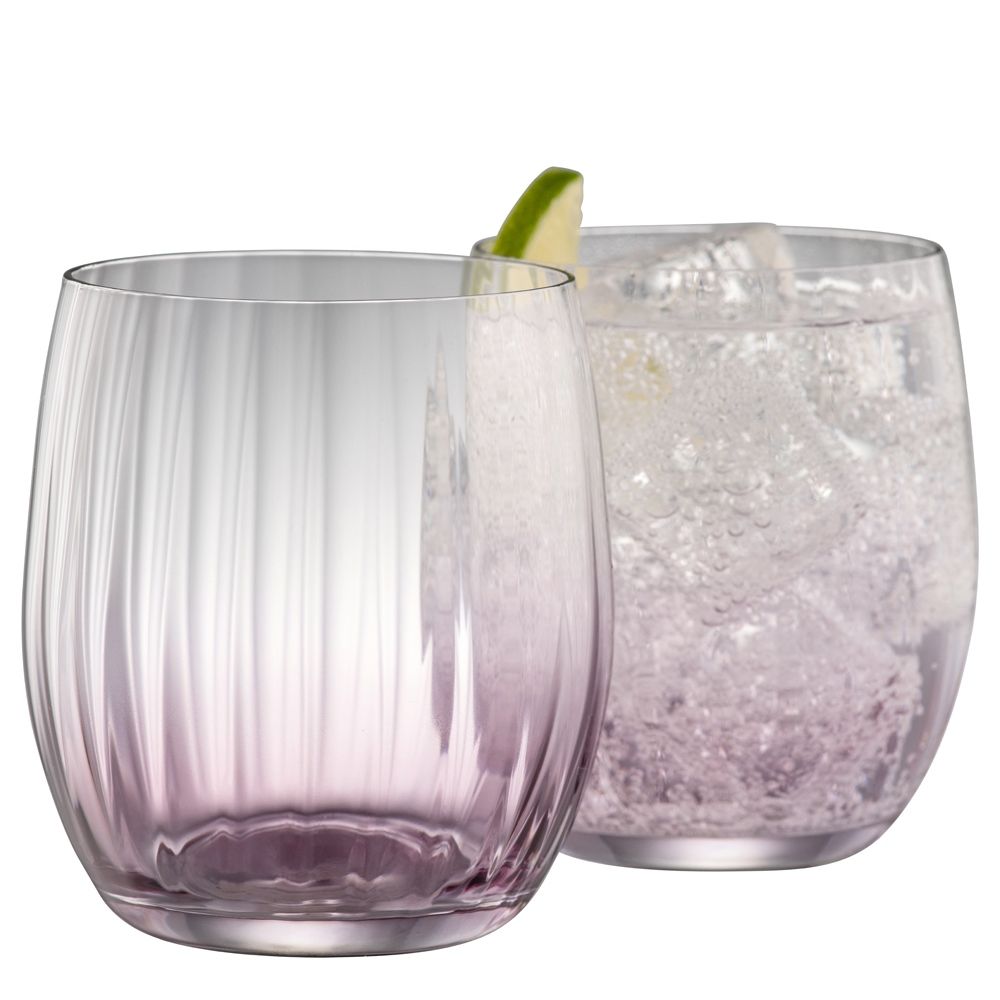  Galway Crystal Erne Colour Tumbler Glasses Set of 2 - Amethyst - Bonton