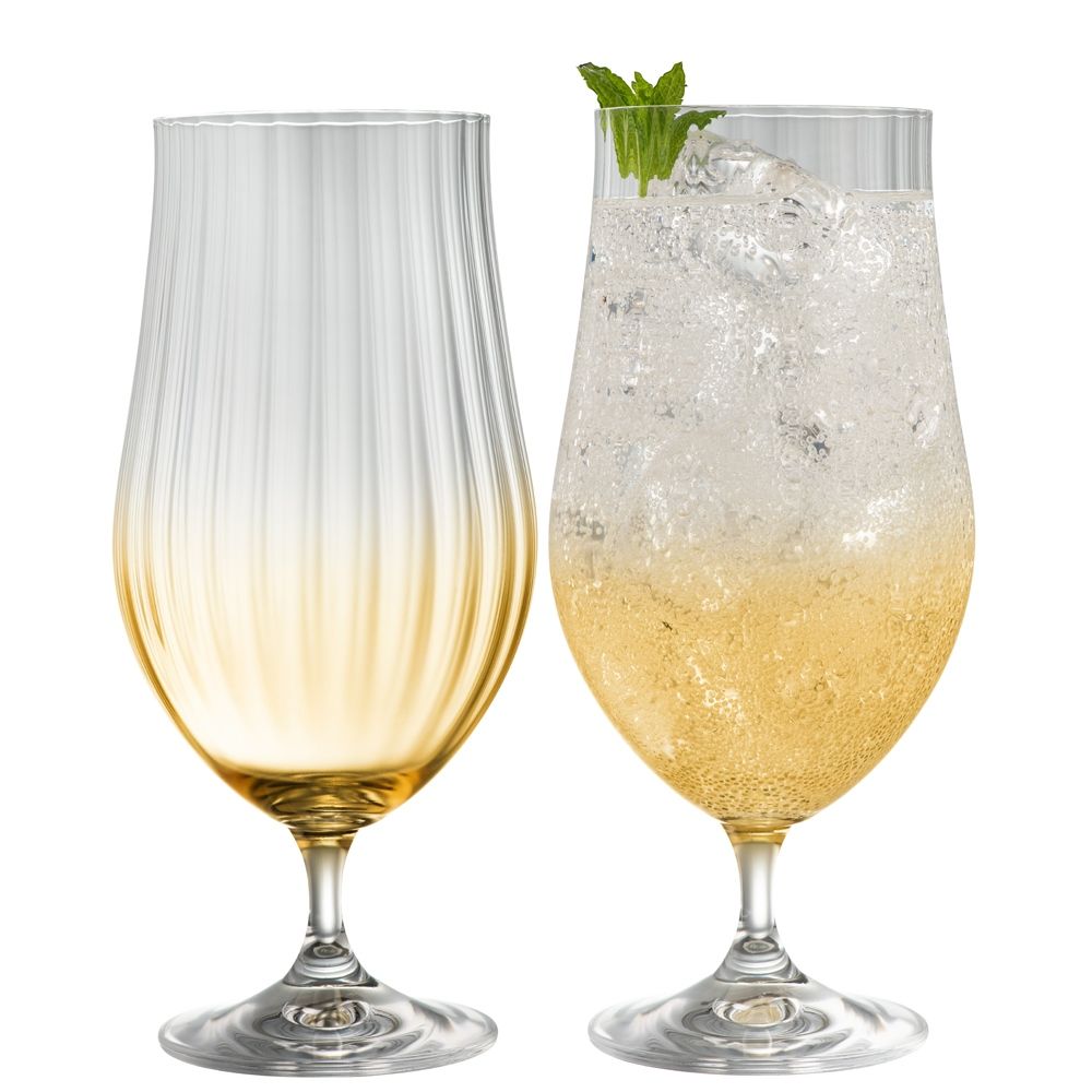  Galway Crystal Erne Colour Craft Beer/Cocktail Glasses Set of 2 - Blush - Bonton