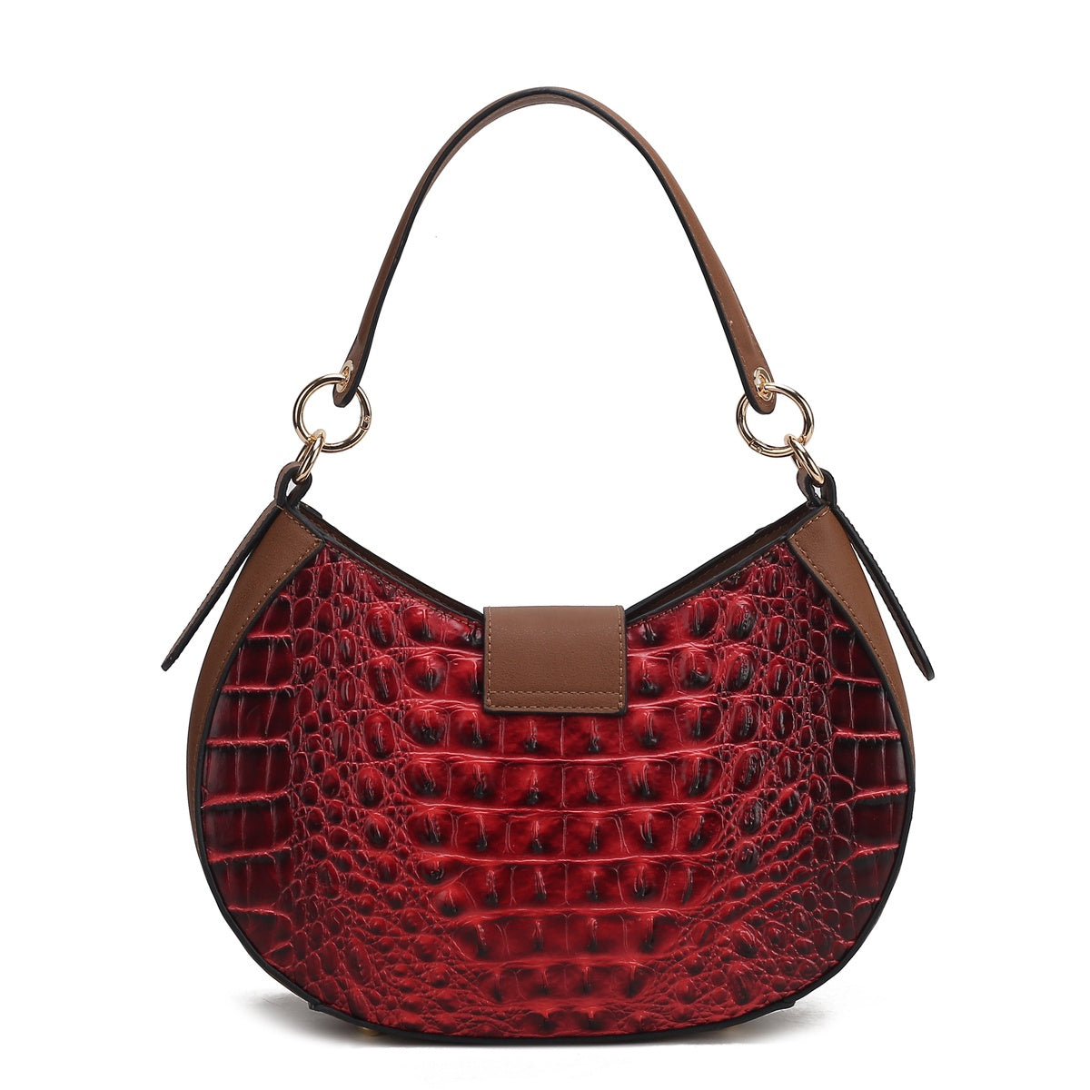  MKF Collection Jain Croc-Embossed Shoulder Bag - Croco Red - Bonton