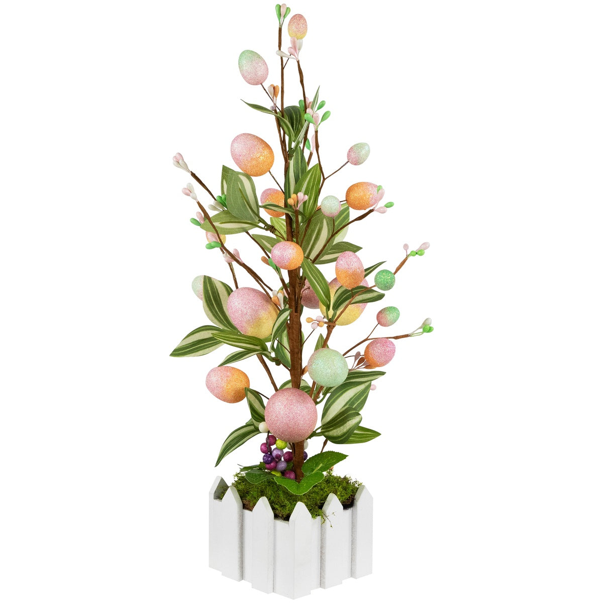  Northlight Artificial Potted Twig Tree With Easter Eggs - 18