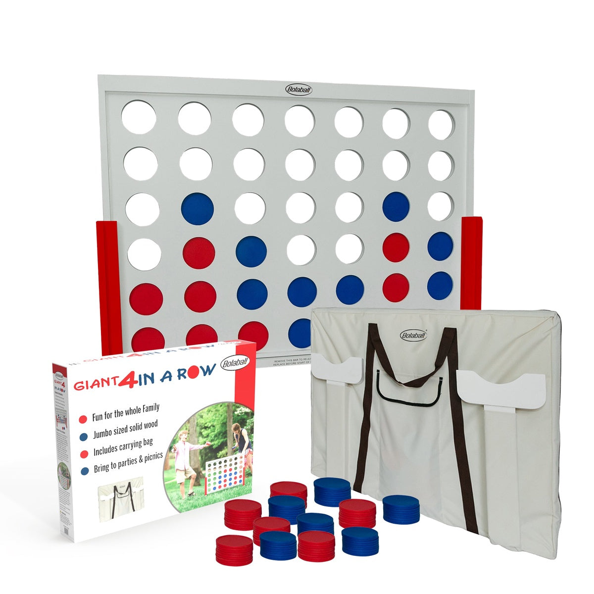  Bolaball Giant Connect Four Yard Game | Jumbo 4 in a Row Outdoor Lawn Game for Families - Default Title - Bonton