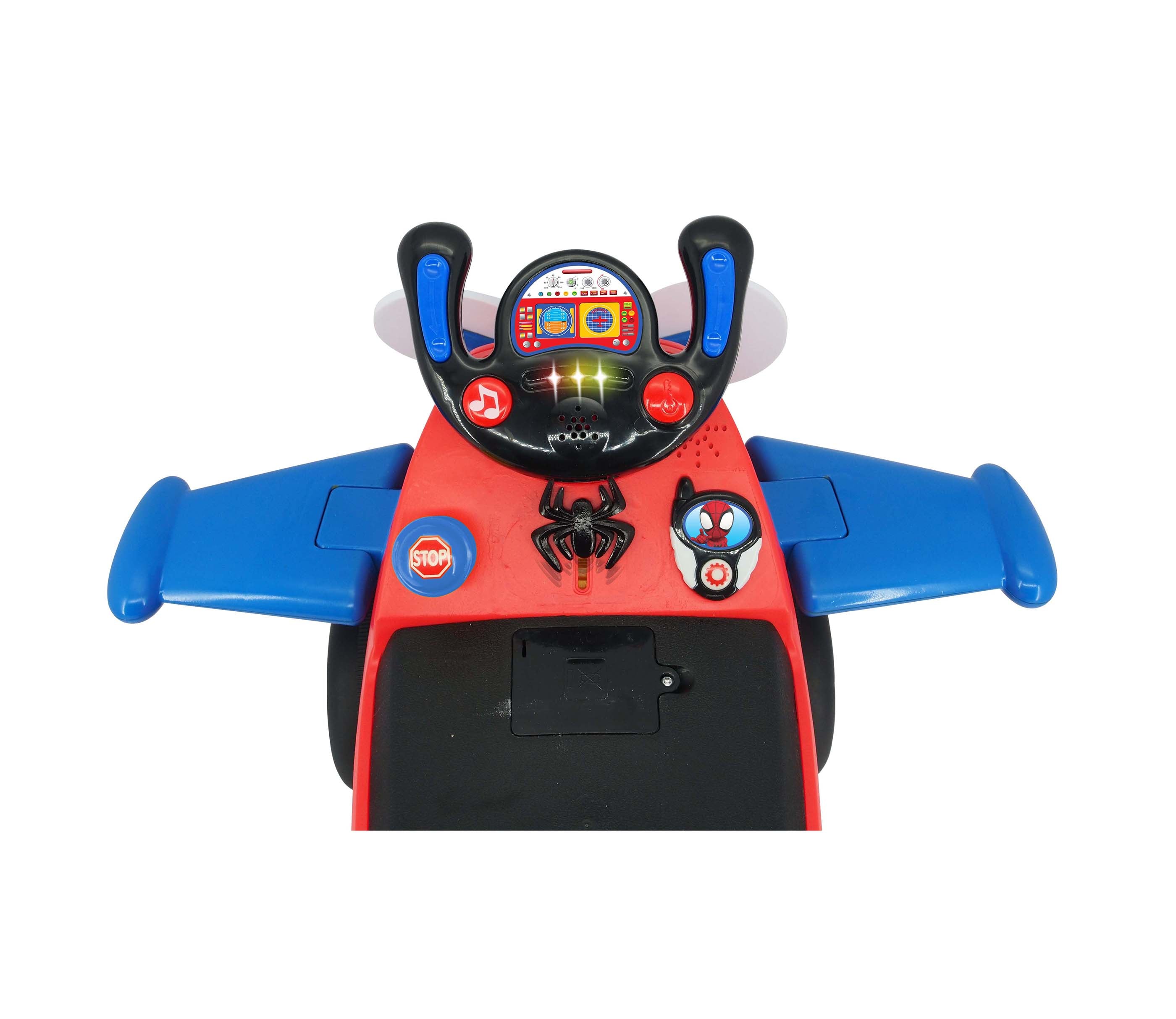  Kiddieland Marvel Lights 'N' Sounds Spidey Activity Plane Ride-On - Multi - Bonton