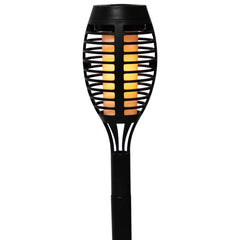 Set of 4 Black Solar Powered LED Pathway Markers  19.75"