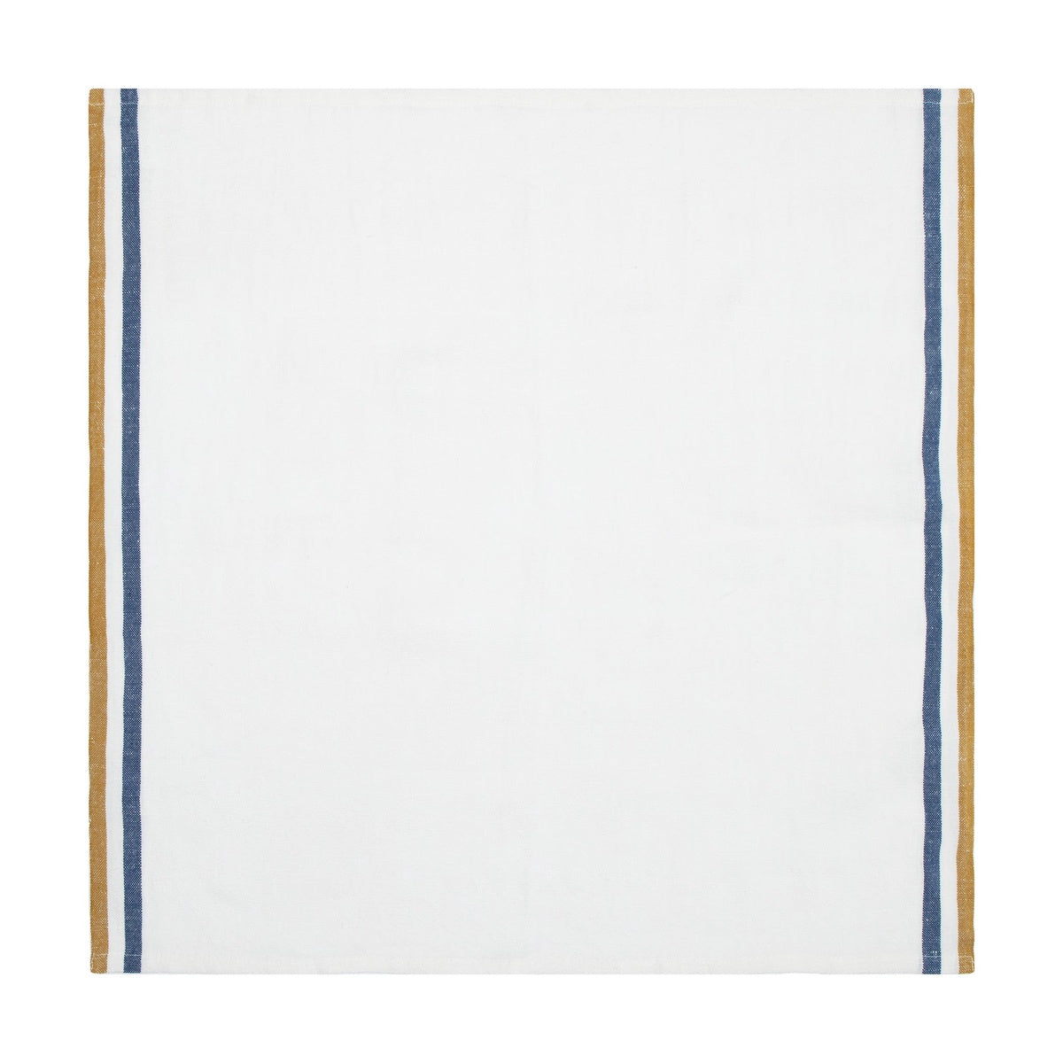  Caravan Normandy White - Napkins 20x20 - Set of 4 - Mustard/White/Blue Stripes - Bonton