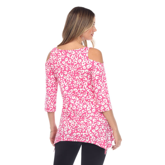 Women's Leopard Cold Shoulder Tunic