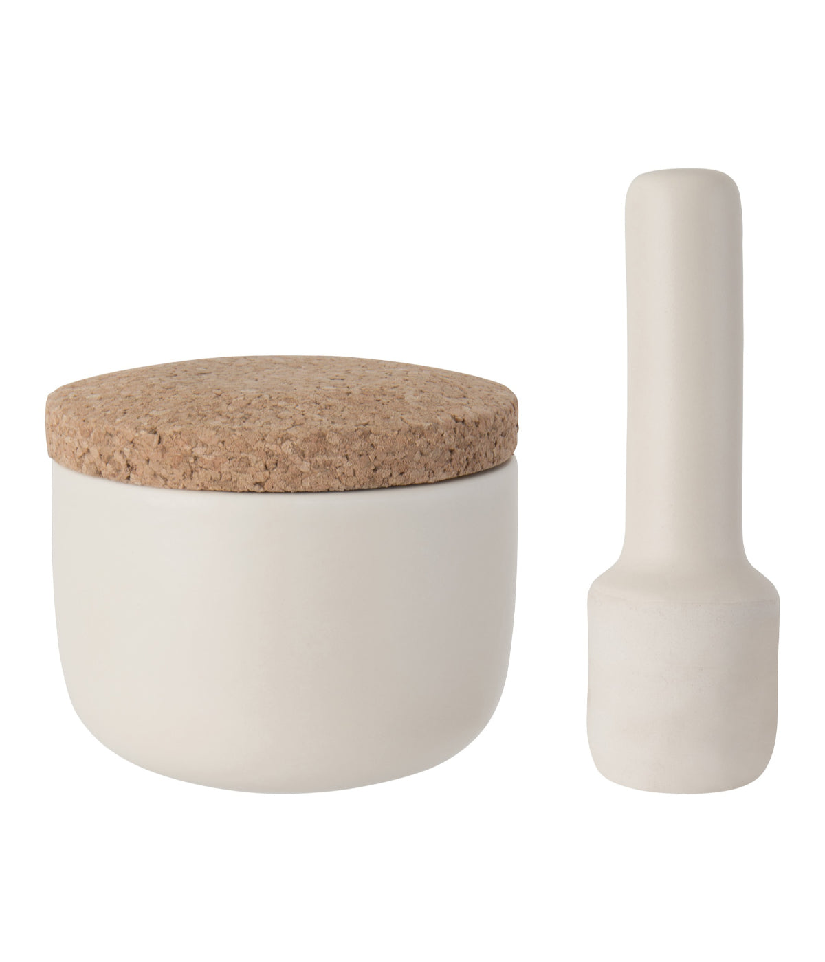  BergHOFF Leo 3 Piece Stoneware Mortar Pestle, Covered - White - Bonton