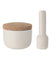 Leo 3 Piece Stoneware Mortar Pestle, Covered