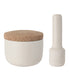  BergHOFF Leo 3 Piece Stoneware Mortar Pestle, Covered - White - Bonton