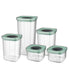  BergHOFF Leo 5 Piece Smart Seal Food Container Set - Clear, Mint - Bonton