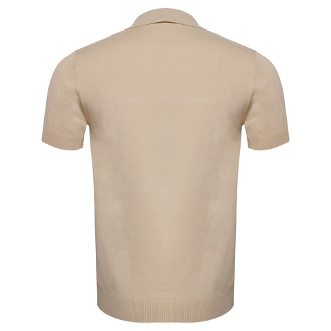 Men's Retro-Inspired Knitted Polo Shirt IVORY/NAVY