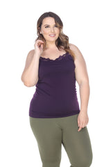 Plus Size Lace Trim Tank Top