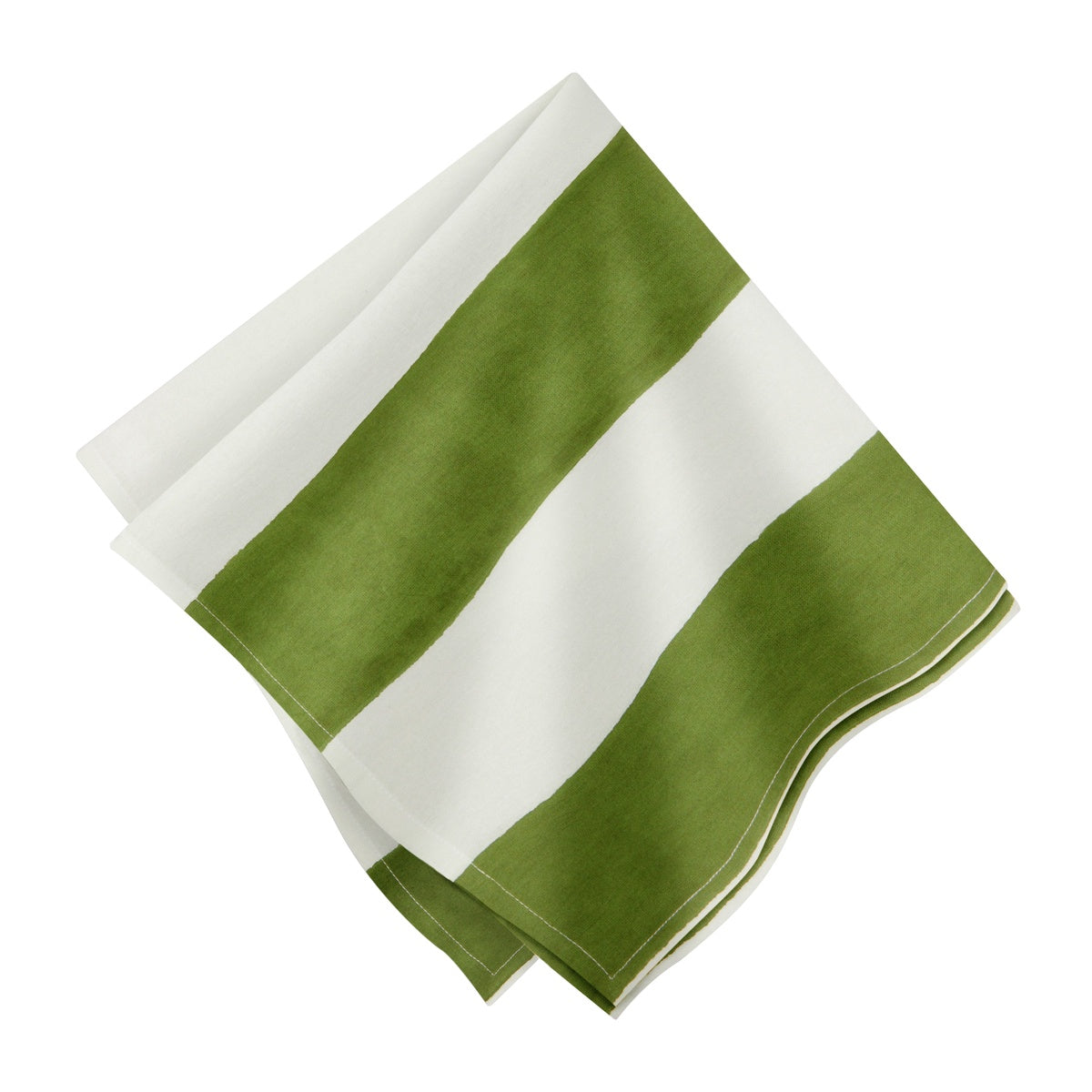  Caravan St. Tropez Vert Stripe Napkins, Set of 6 - Vert - Bonton
