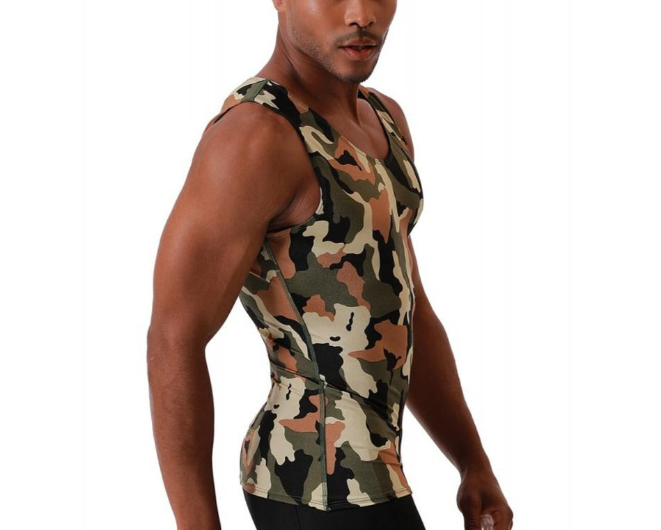  InstantFigure Insta Slim USA Camo Activewear Muscle Tank 3MAT001 - Camo - Bonton