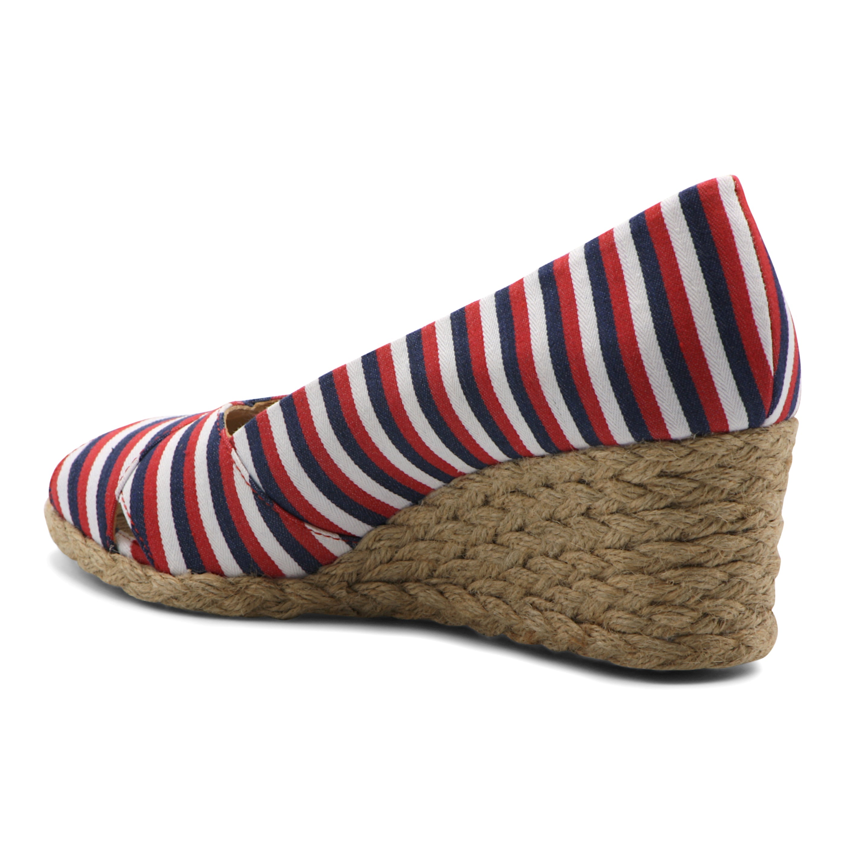  Bailee Peep Toe Wedge Espadrilles - Red Navy - Bonton