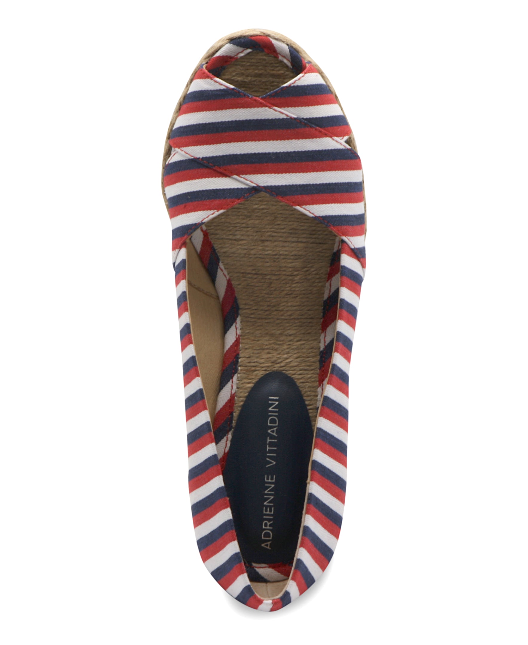  Bailee Peep Toe Wedge Espadrilles - Red Navy - Bonton