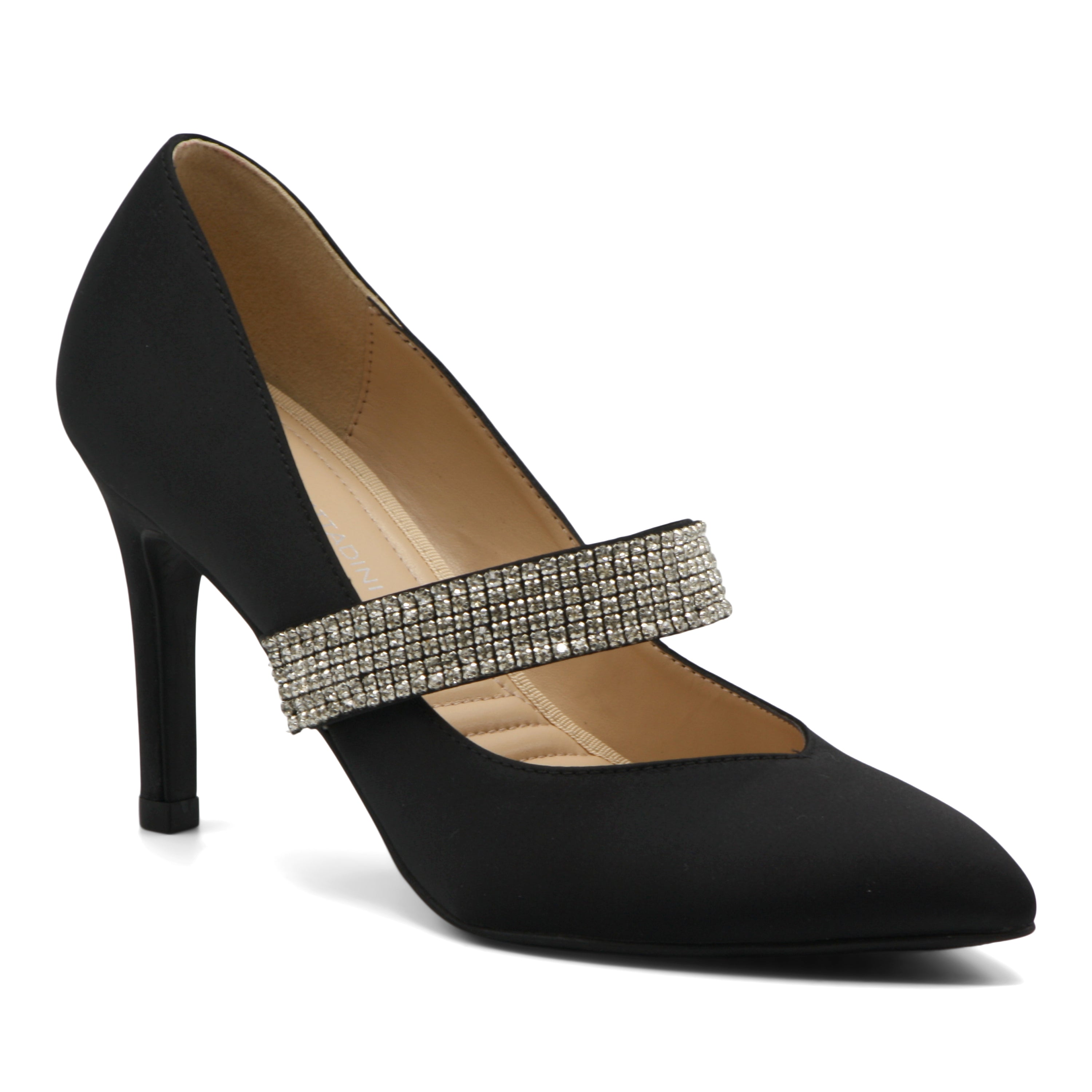  Notion Rhinestone Strap Pumps - Silver - Bonton