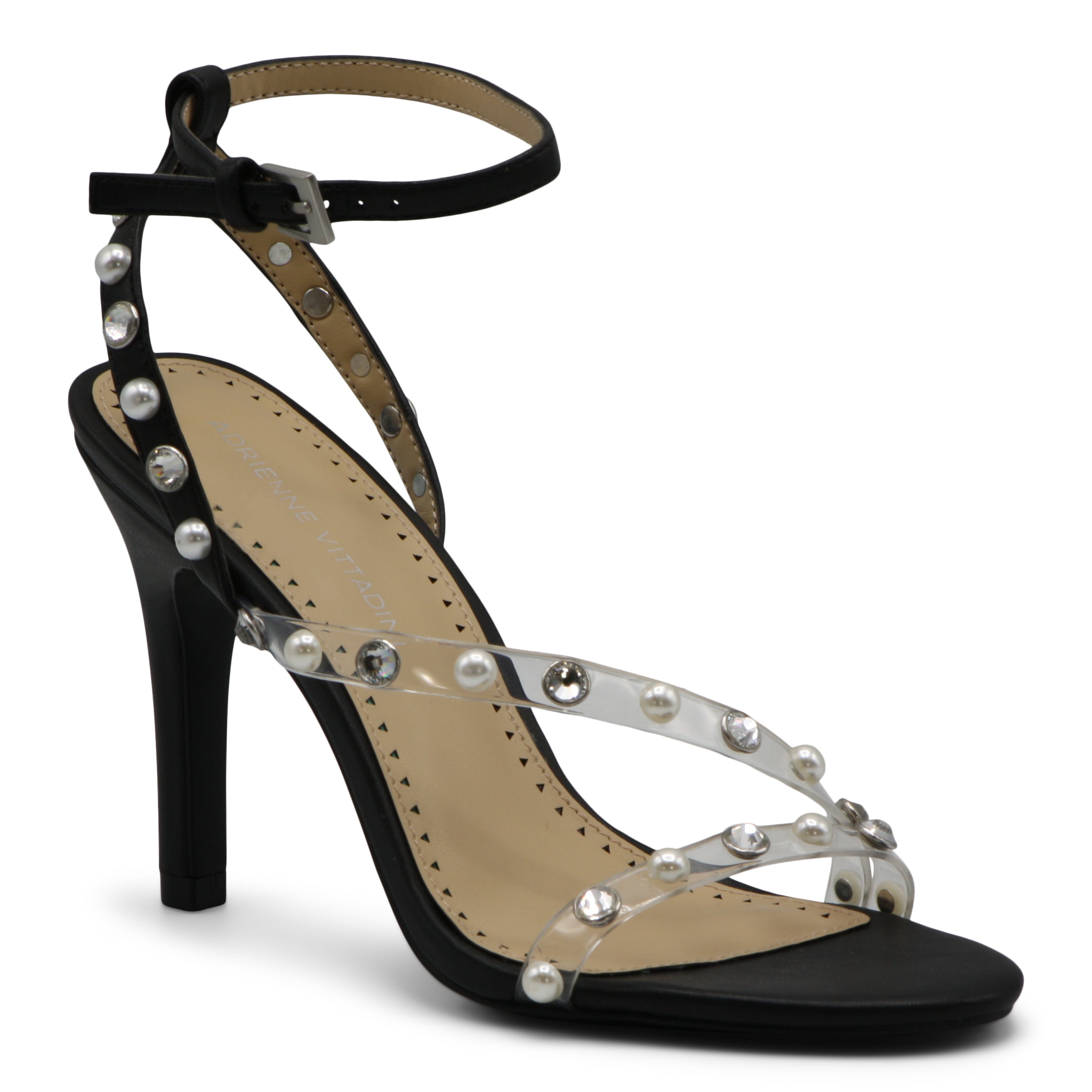  Glow-2 Strappy Embellished Dress Sandals - Black-Clear - Bonton