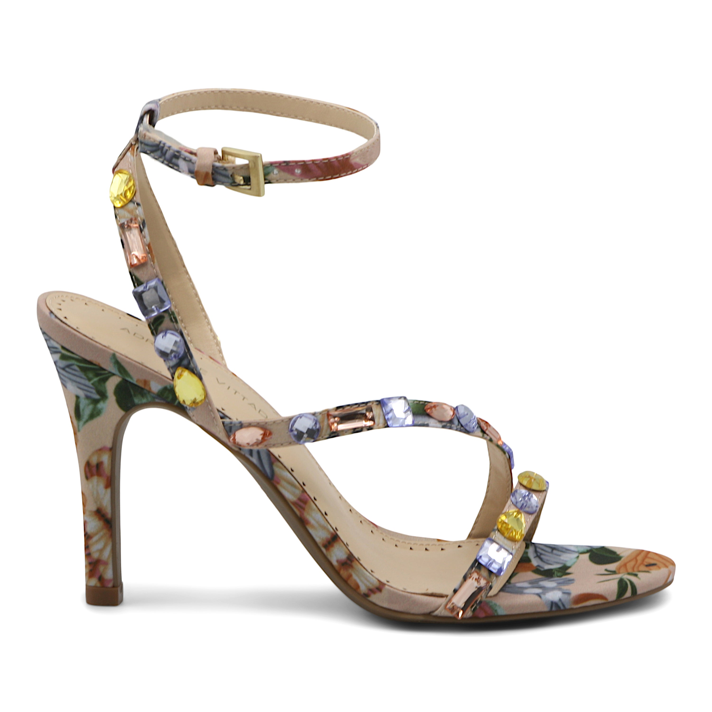  Glow-3 Strappy Jeweled Dress Sandals - Nude Multi - Bonton