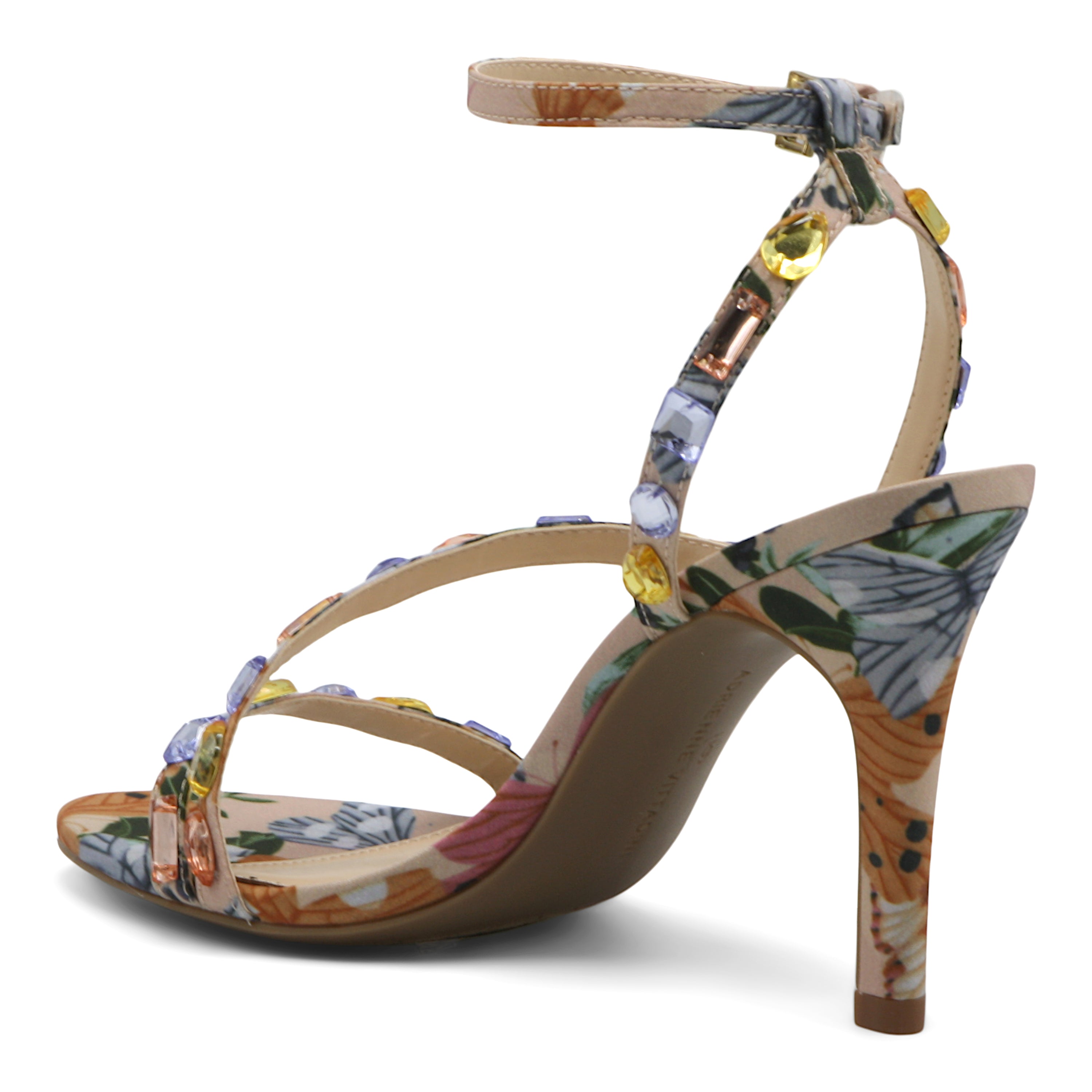  Glow-3 Strappy Jeweled Dress Sandals - Nude Multi - Bonton