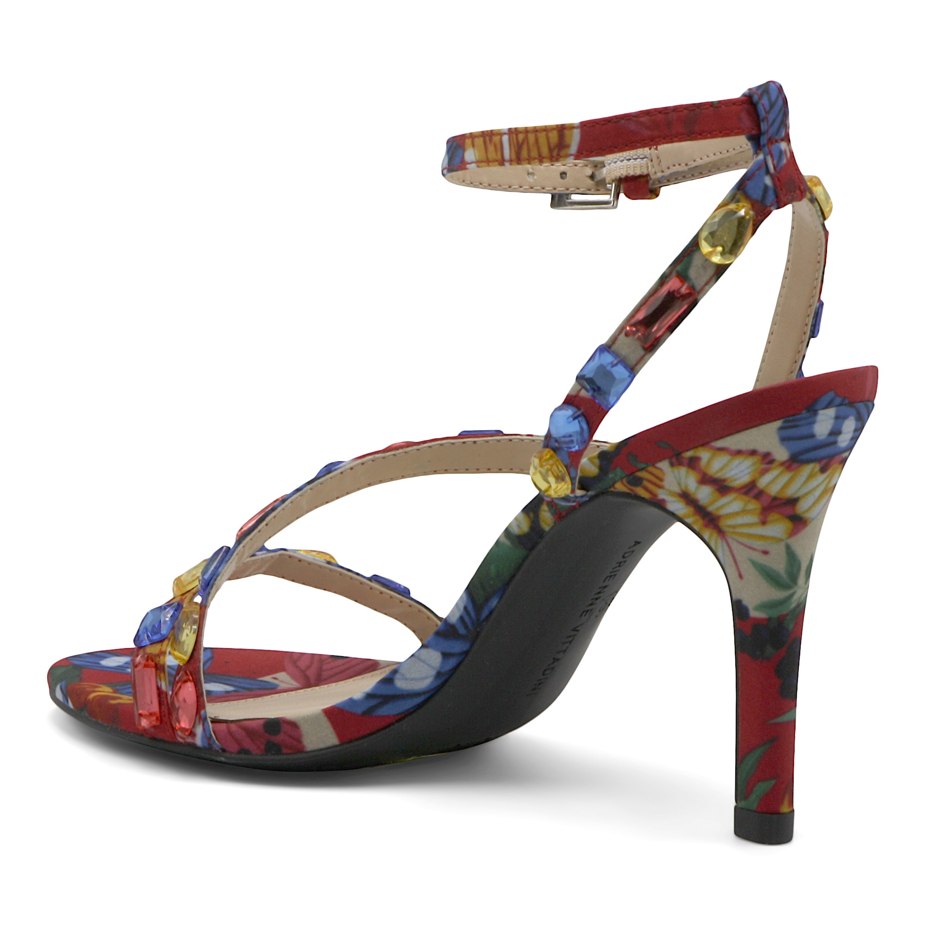  Glow-3 Strappy Jeweled Dress Sandals - Red Multi - Bonton