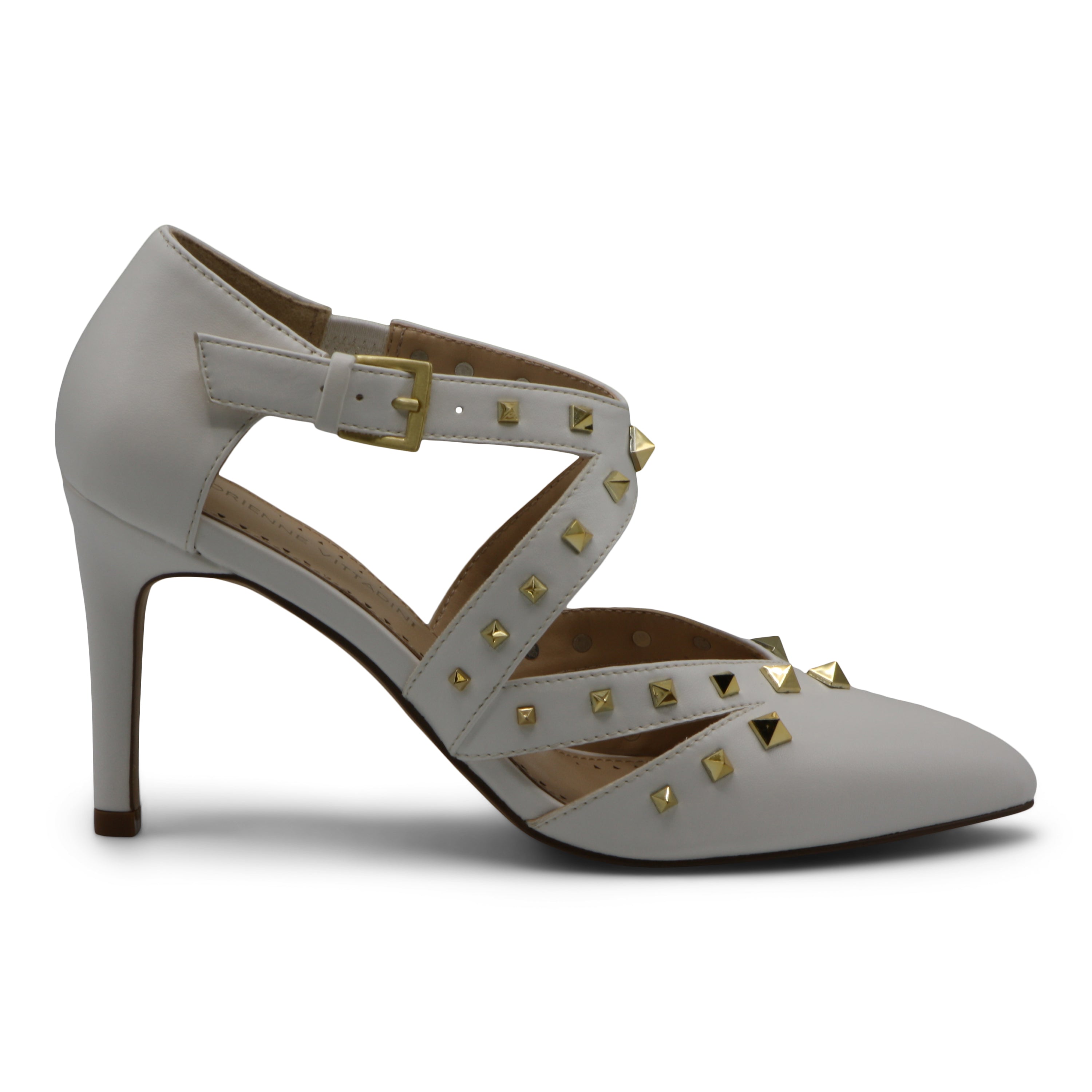  Navi Pyramid Stud Embellished Pumps - White - Bonton