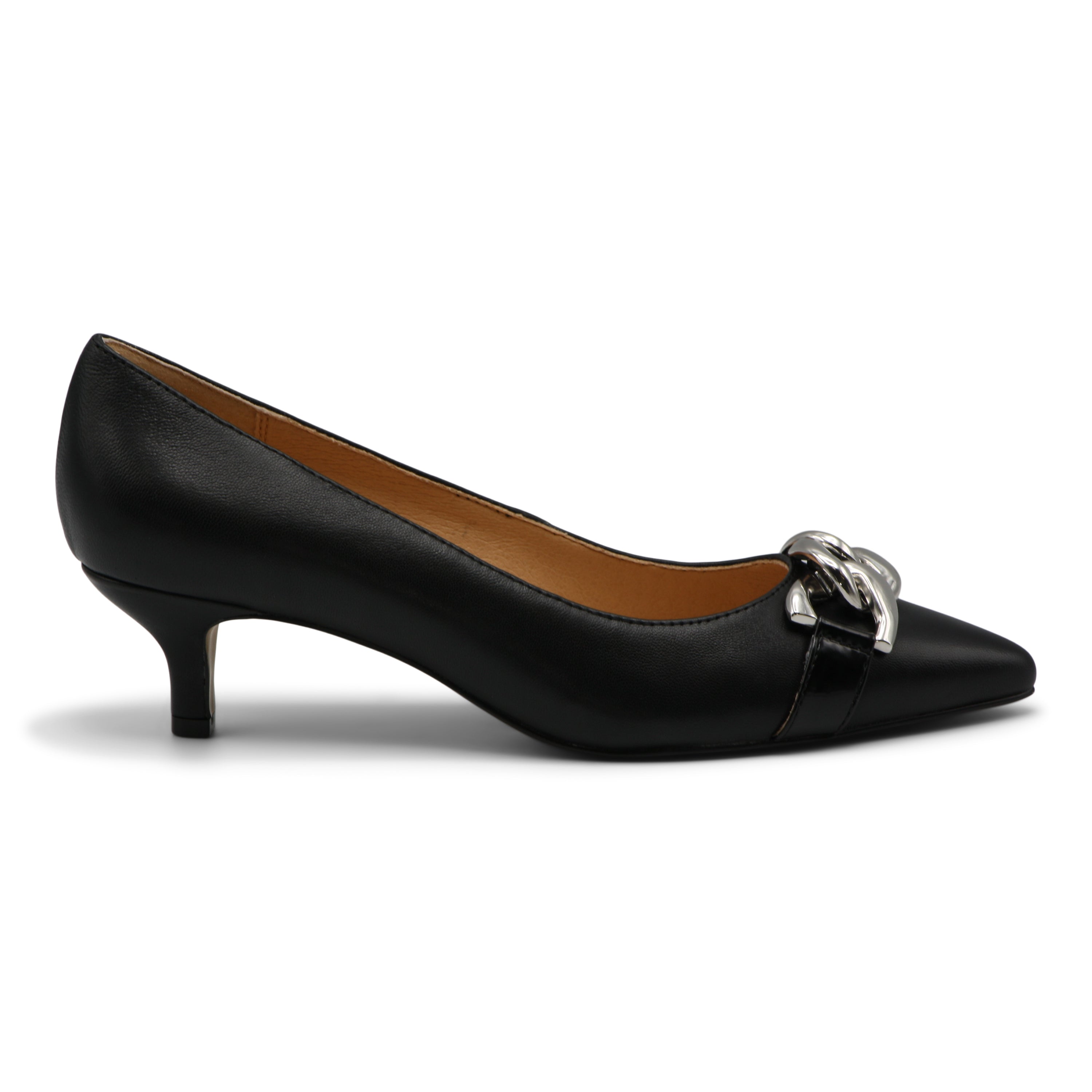  Saga Detailed Kitten Heel Pumps - Black - Bonton