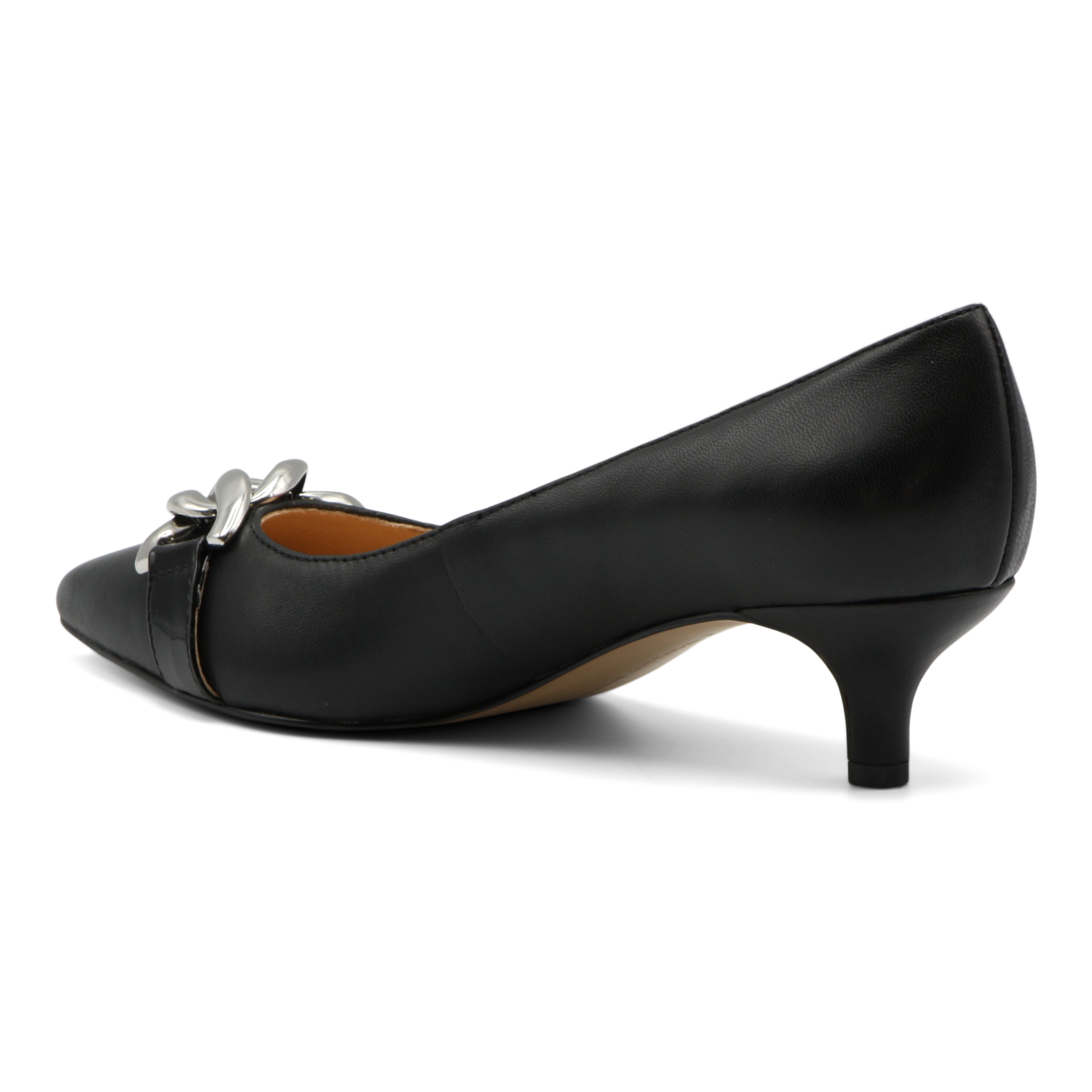  Saga Detailed Kitten Heel Pumps - Black - Bonton