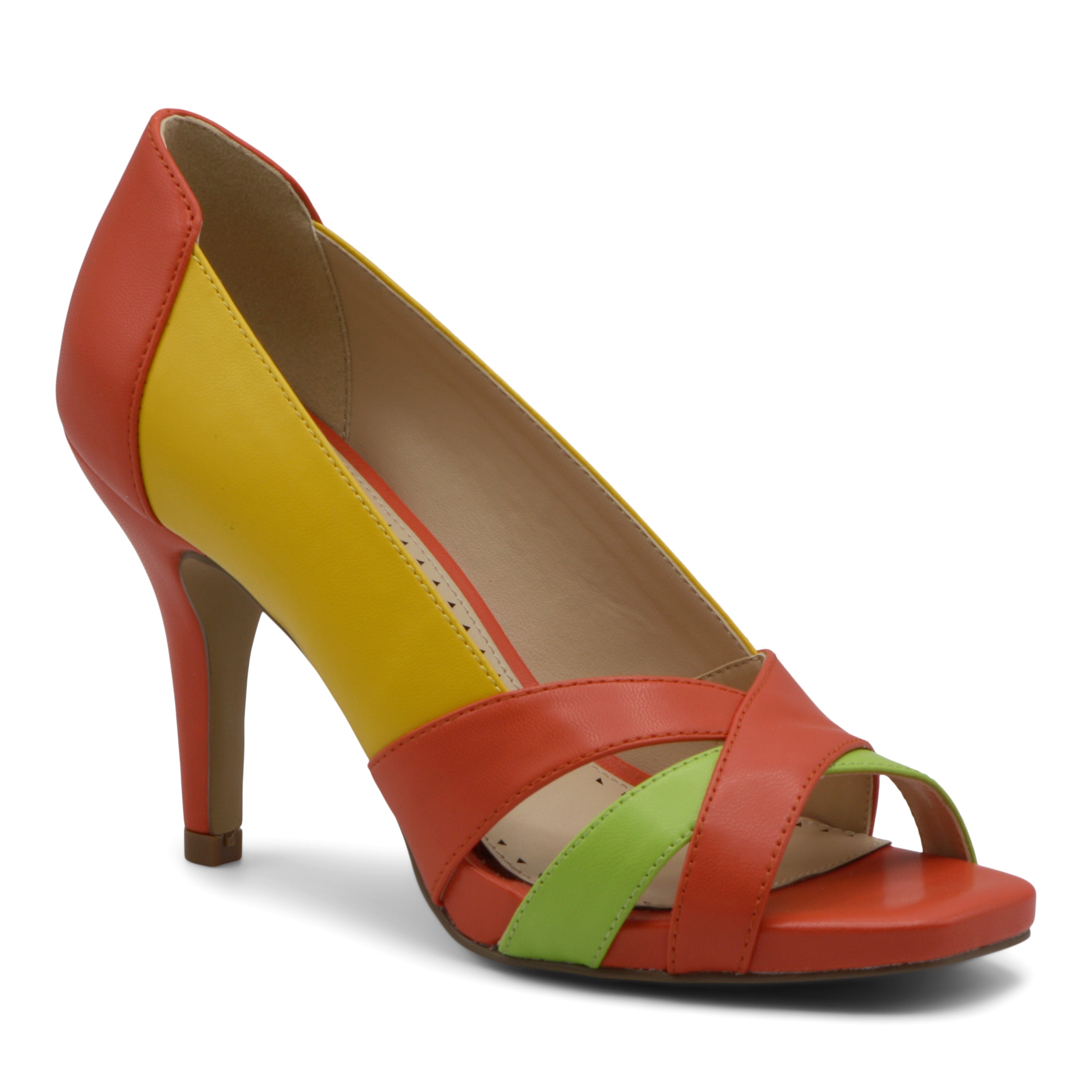  Xotic Peep Toe Pumps - Lemon Zest - Bonton