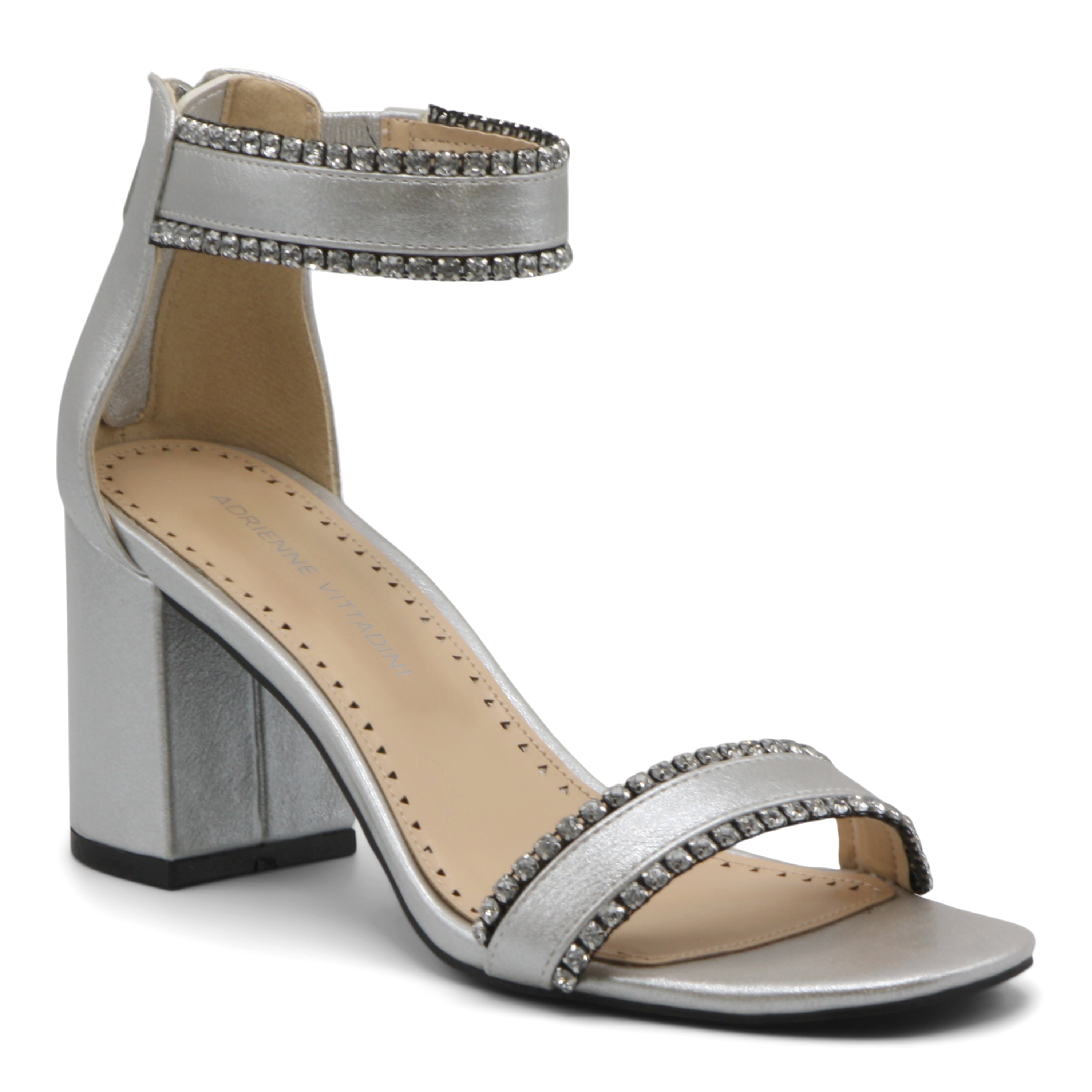  Asti Rhinestone Trimmed Dress Sandals - Champagne - Bonton