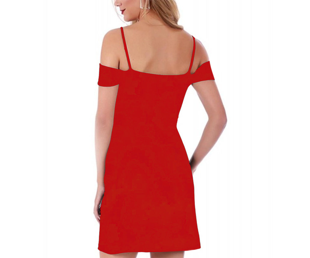  InstantFigure InstantFigure Short Off Shoulder Cowl Neck Dress 169460 - Black - Bonton