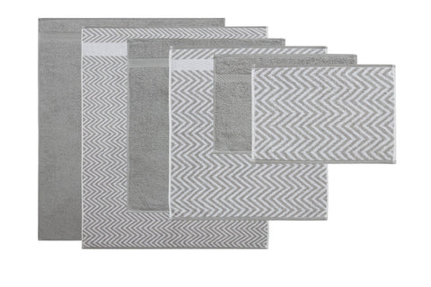 Kathy Ireland 6 Piece Chevron Jacquard Towel Set With Lets Dry