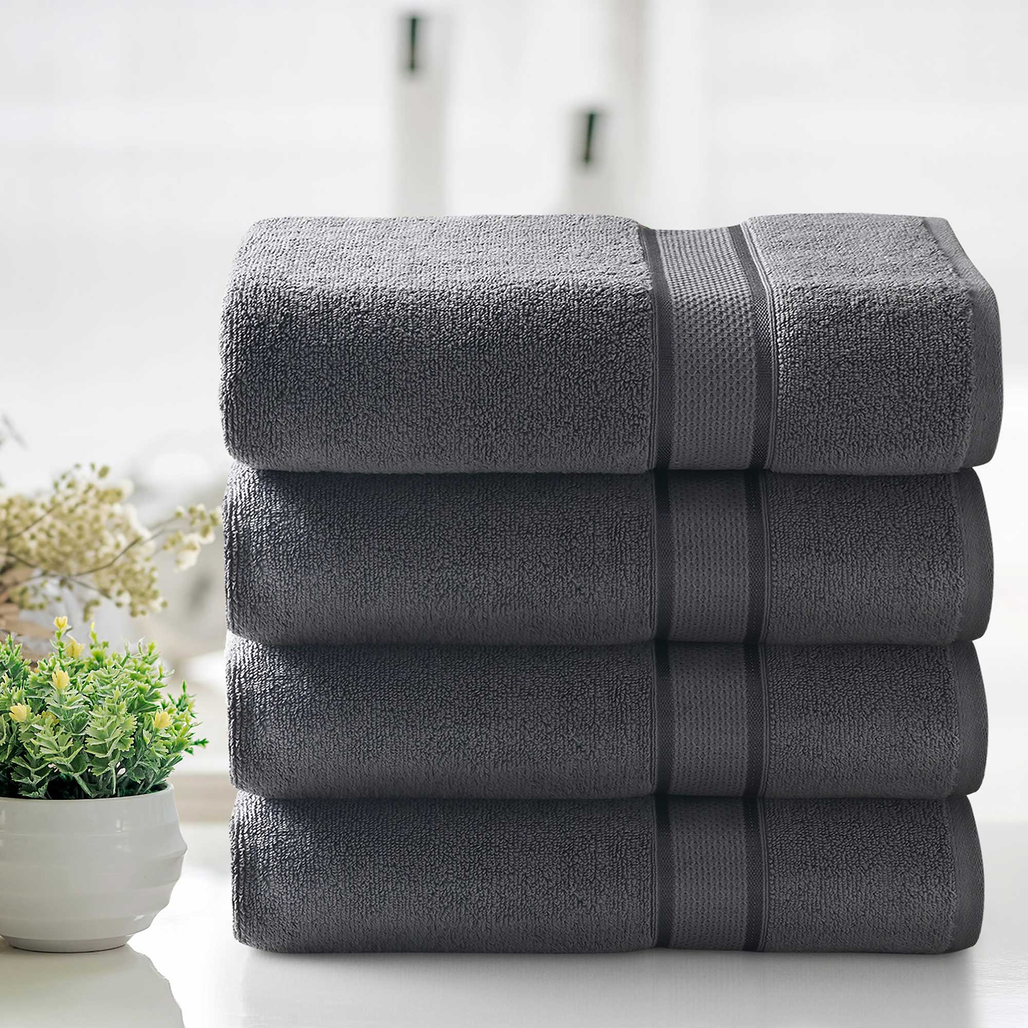  Kathy Ireland Home Kathy Ireland 2 Piece Zero Twist Cotton Plush Bath Sheet Set - White - Bonton