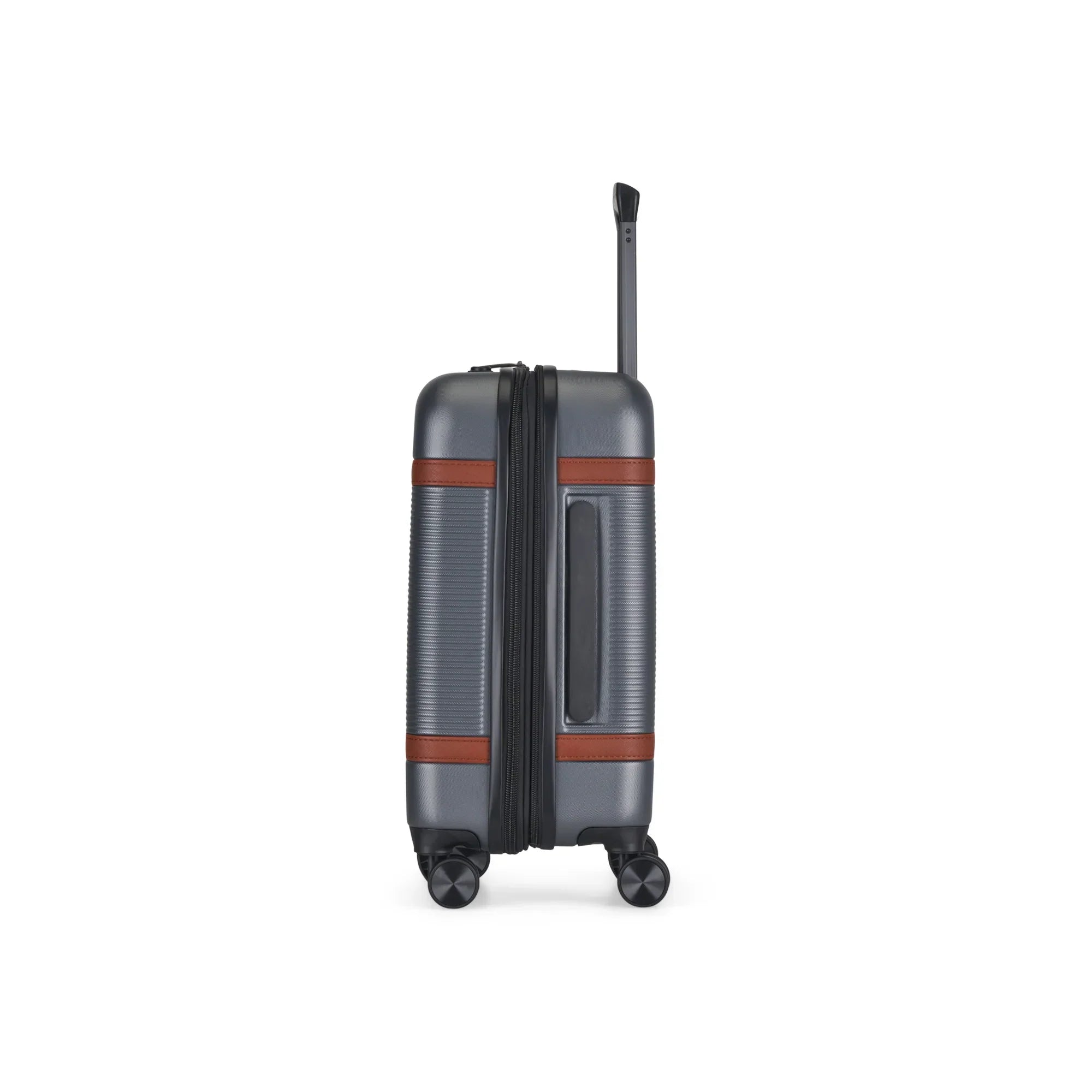  Bugatti Wellington Carry-on Luggage - ABS/Vegan Leather Blend - Pewter - Bonton