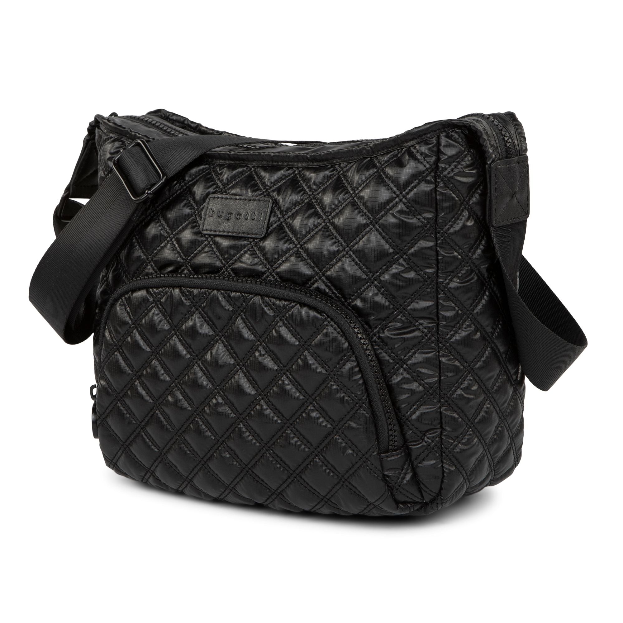  Bugatti Marbella Quilted Nylon Hobo Bag - Pewter - Bonton