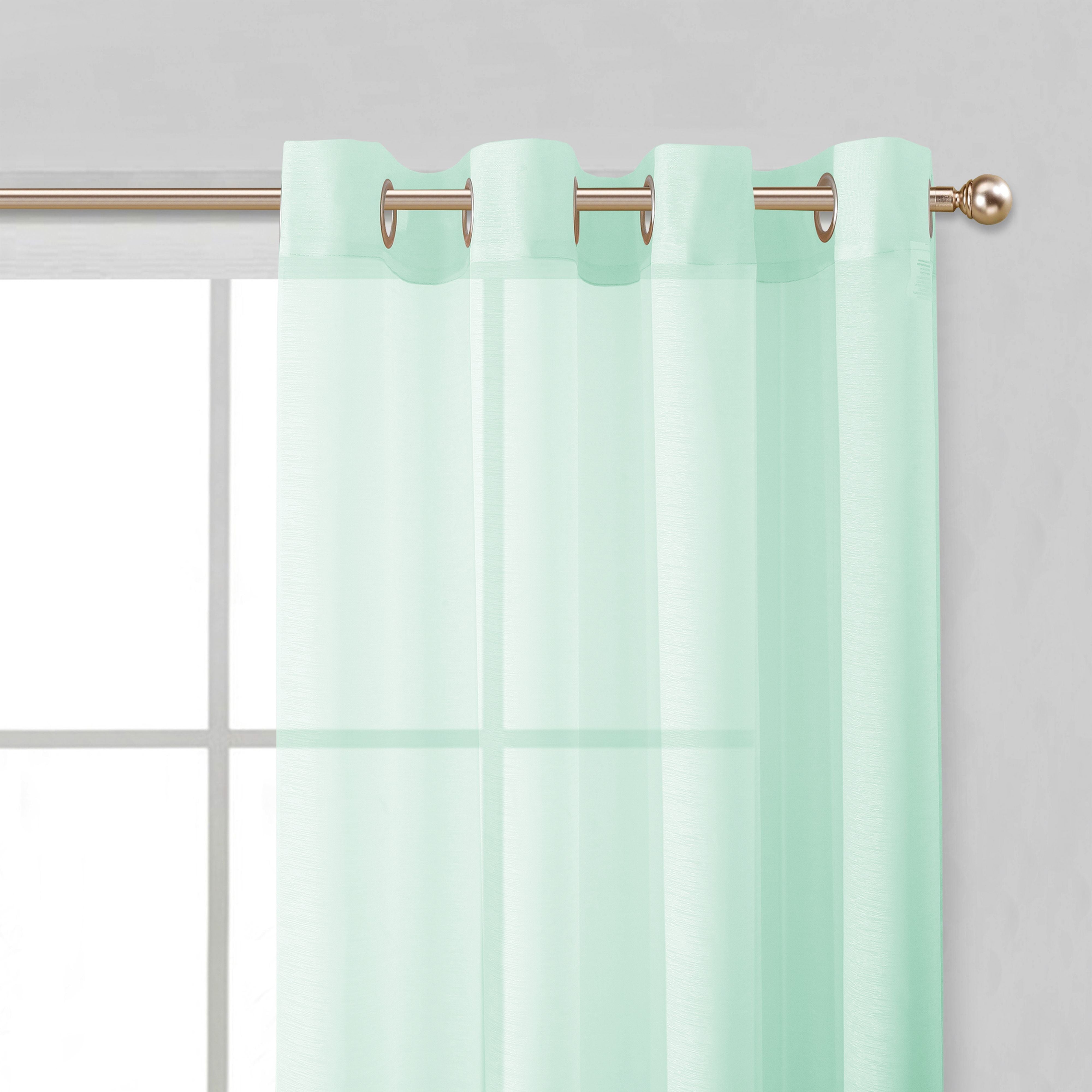  Dainty Home Malibu Curtain Panel Pair - Aqua - Bonton