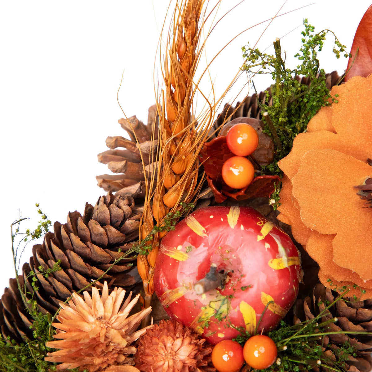  Northlight Flowers and Gourds Pine Cone Artificial Fall Harvest Wreath  13.25-Inch  Unlit - Default Title - Bonton