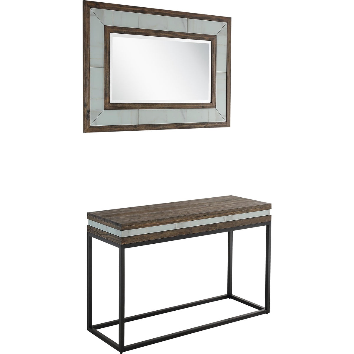  Bailey Wall Mirror and Console Table - Mirror - Bonton