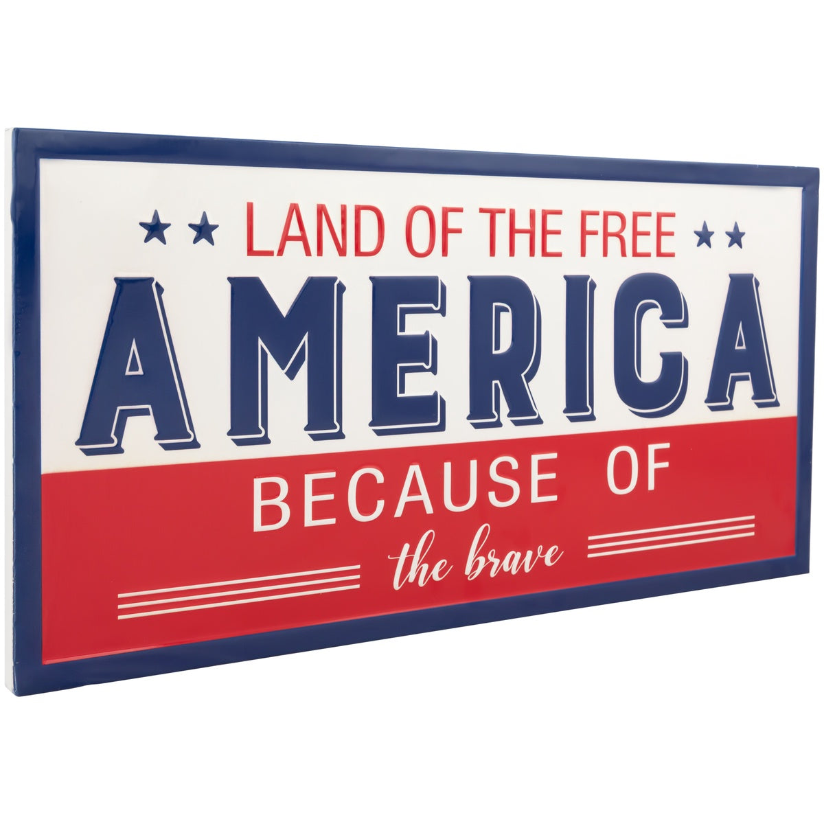  Northlight Land of the Free Because of the Brave Patriotic Metal Wall Sign - 20